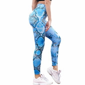 Seksi tanke tajice za ženske rastezljive hlače Tajice s uzorkom zmijske kože Deportes hlače Rastezljive tajice za fitness