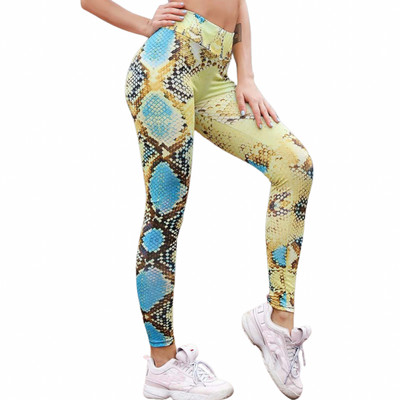 Seksi tanke tajice za ženske rastezljive hlače Tajice s uzorkom zmijske kože Deportes hlače Rastezljive tajice za fitness