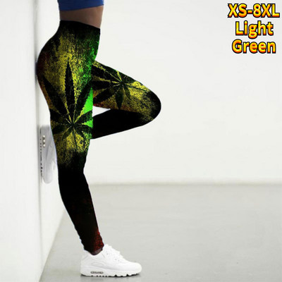 Ženske osnovne joga hlače s otisnutim javorovim lišćem Elastične joga tajice Odjeća za fitness za trčanje u teretani Brzosušeće uske hlače XS-8XL