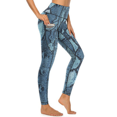 Zlatne pitonske tajice od zmijske kože Seksi životinjske joga hlače visokog struka Prozračne brzosušeće tajice Ženske dizajnerske sportske tajice za vježbanje