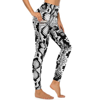 Zlatne pitonske tajice od zmijske kože Seksi životinjske joga hlače visokog struka Prozračne brzosušeće tajice Ženske dizajnerske sportske tajice za vježbanje