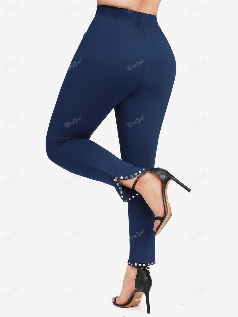 ROSEGAL Pune tajice s džepovima veće veličine za žene Ležerna dnevna sportska odjeća Uske hlače s elastičnim strukom Pencil hlače