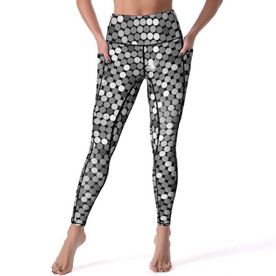 Jambiere de calitate metalică de epocă, cu model mandala auriu, pantaloni de yoga push-up, jambiere elastice dulci, jambiere sport pentru antrenament pentru femei