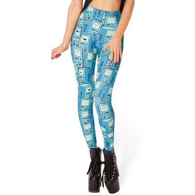 Μόδα Νέα Γυναικεία Galaxy Blue Cartoon Χαριτωμένο τηλέφωνο εκτύπωση Γυναικεία ρούχα Γυμναστήριο Γυναικεία κολάν Παντελόνι GL161