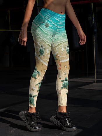 MSIEESO Fashion Leggings Marine Life Turtle Beach 3D printed leging Παντελόνι γιόγκα για τζόκινγκ Fitness Αθλητικά ρούχα