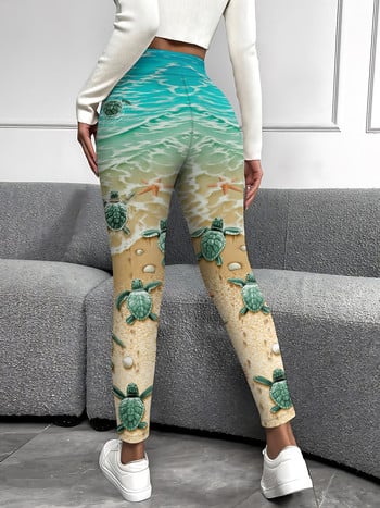 MSIEESO Fashion Leggings Marine Life Turtle Beach 3D printed leging Παντελόνι γιόγκα για τζόκινγκ Fitness Αθλητικά ρούχα