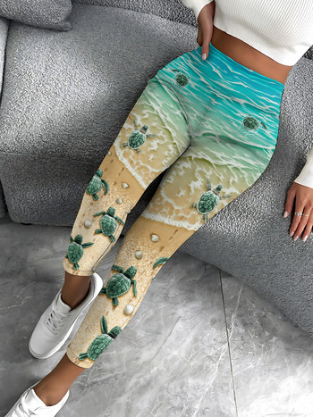 MSIEESO Fashion Leggings Marine Life Turtle Beach 3D printed leging Παντελόνι γιόγκα για τζόκινγκ Fitness Αθλητικά ρούχα