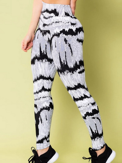 Pantaloni cu creion pentru exerciții cu push-up Îmbrăcăminte sportivă Colanți elastici pentru fitness, pentru femei, cu imprimeu de șarpe, colanți de gimnastică
