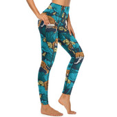 Κολάν Wild Tiger Quality Yellow Lotus Pond Running Yoga Παντελόνι Γυναικεία Push Up Cute Leggins ελαστικό αθλητικό καλσόν