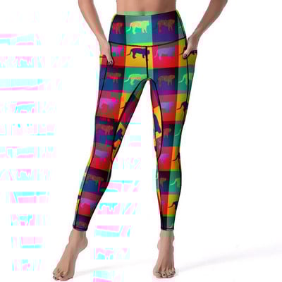 Κολάν Wild Tiger Quality Yellow Lotus Pond Running Yoga Παντελόνι Γυναικεία Push Up Cute Leggins ελαστικό αθλητικό καλσόν