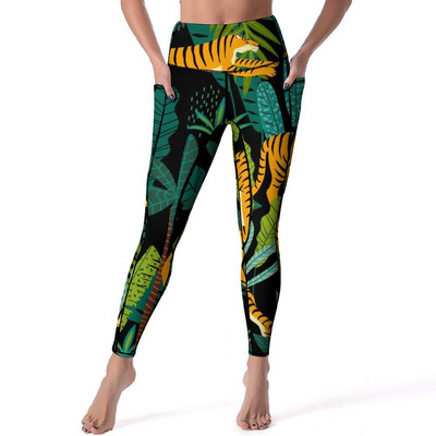 Κολάν Wild Tiger Quality Yellow Lotus Pond Running Yoga Παντελόνι Γυναικεία Push Up Cute Leggins ελαστικό αθλητικό καλσόν