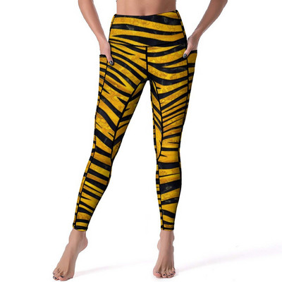 Κολάν Wild Tiger Quality Yellow Lotus Pond Running Yoga Παντελόνι Γυναικεία Push Up Cute Leggins ελαστικό αθλητικό καλσόν