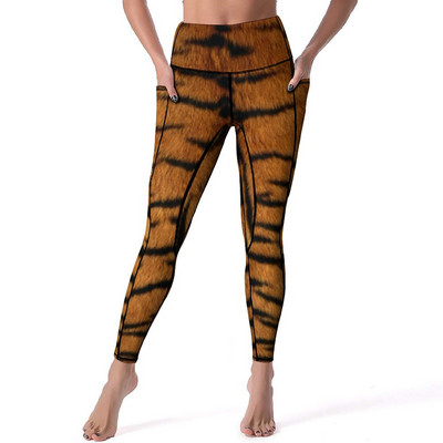Κολάν Wild Tiger Quality Yellow Lotus Pond Running Yoga Παντελόνι Γυναικεία Push Up Cute Leggins ελαστικό αθλητικό καλσόν