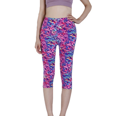 VIIANLES Κοντό παντελόνι Casual Capris Γυναικείο Καλοκαιρινό κολάν με floral εμπριμέ μαύρο Street Φορέστε ψηλόμεσο σέξι κολάν