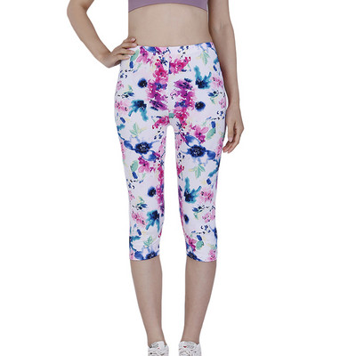 VIIANLES Κοντό παντελόνι Casual Capris Γυναικείο Καλοκαιρινό κολάν με floral εμπριμέ μαύρο Street Φορέστε ψηλόμεσο σέξι κολάν