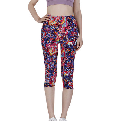 VIIANLES Κοντό παντελόνι Casual Capris Γυναικείο Καλοκαιρινό κολάν με floral εμπριμέ μαύρο Street Φορέστε ψηλόμεσο σέξι κολάν