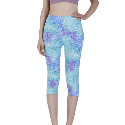 VIIANLES Κοντό παντελόνι Casual Capris Γυναικείο Καλοκαιρινό κολάν με floral εμπριμέ μαύρο Street Φορέστε ψηλόμεσο σέξι κολάν