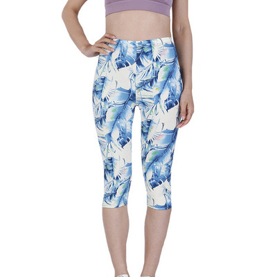 VIIANLES Κοντό παντελόνι Casual Capris Γυναικείο Καλοκαιρινό κολάν με floral εμπριμέ μαύρο Street Φορέστε ψηλόμεσο σέξι κολάν