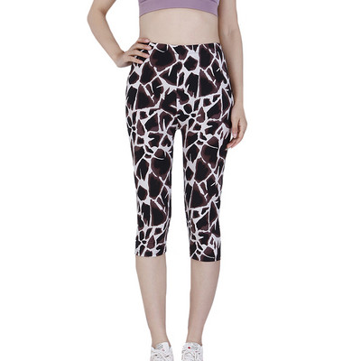 VIIANLES Κοντό παντελόνι Casual Capris Γυναικείο Καλοκαιρινό κολάν με floral εμπριμέ μαύρο Street Φορέστε ψηλόμεσο σέξι κολάν