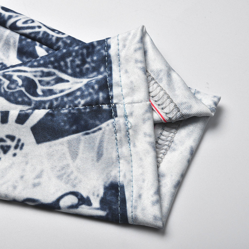 Sieviešu legingi imitācijas džinsi ar ziedu apdruku elastīga jostasvietas zīmuļa bikses džeggingi lielizmēra legingi sieviešu sporta bikses