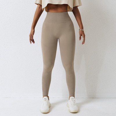 Női varrat nélküli jóganadrág szűk derékmagasságú hasi futósport nadrág őszibarack fenékemelő edzőtermi push-up fitnesznadrág