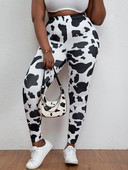 Γυναικείο κολάν σε μεγάλο μέγεθος με πλεκτό ύφασμα αγελάδας Παντελόνι υψηλής ελαστικότητας Άνετο κομψό γυναικείο στενό πάτο