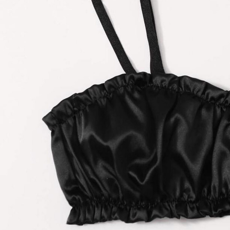 2024. gada jauns modes sieviešu apakšveļas komplekts, vienkrāsains apakšveļa, satīna mežģīnes, slings, Babydoll krūštura komplekts, izpārdošanas apakšveļa