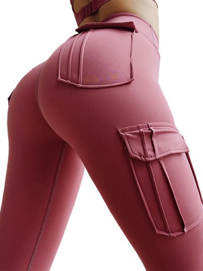 Sieviešu bezšuvju jogas bikses ar vairākām kabatām push up elastīgas fitnesa legingi Modes cēloņsakarības Y2K ar augstu vidukli, šauras ielas zeķubikses