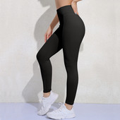 Rievoti legingi Sieviešu ar augstu vidukli Joga Bikses Sporta stulpiņi Bezšuvju sporta legingi Zeķubikses Push Up Fitnesa bikses Svītraini legingi