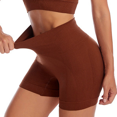 Rievoti legingi Sieviešu ar augstu vidukli Joga Bikses Sporta stulpiņi Bezšuvju sporta legingi Zeķubikses Push Up Fitnesa bikses Svītraini legingi