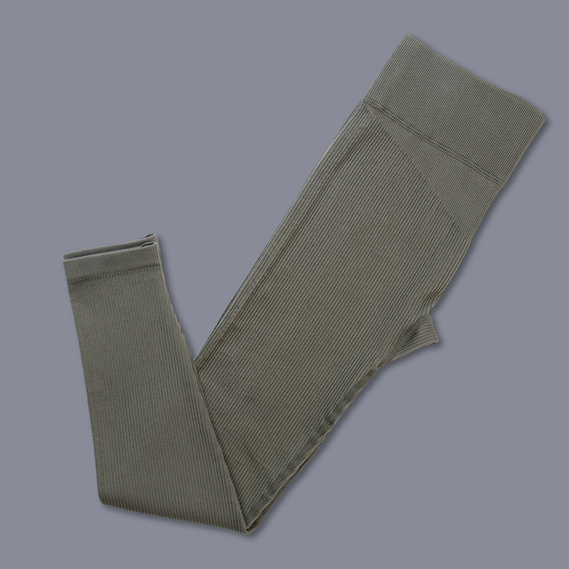 Rievoti legingi Sieviešu ar augstu vidukli Joga Bikses Sporta stulpiņi Bezšuvju sporta legingi Zeķubikses Push Up Fitnesa bikses Svītraini legingi