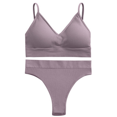 Sieviešu bezšuvju Push Up krūštura komplekti Sieviešu īpaši plānas apakšveļas veste bez aizmugures Sexy Bikini Pad Bralette Apakšveļa Biksītes Intīmas