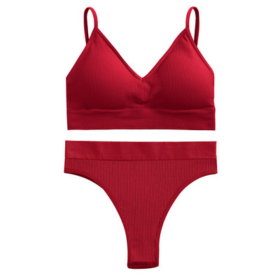 Sieviešu bezšuvju Push Up krūštura komplekti Sieviešu īpaši plānas apakšveļas veste bez aizmugures Sexy Bikini Pad Bralette Apakšveļa Biksītes Intīmas