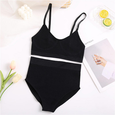 Női melltartó szett Bugyi Szexi Push Up Bralette Női Fitness Seamless Fehérnemű Sport Fehérnemű Melltartó szett Tank Crop Tops S-XL