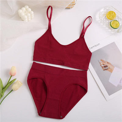 Női melltartó szett Bugyi Szexi Push Up Bralette Női Fitness Seamless Fehérnemű Sport Fehérnemű Melltartó szett Tank Crop Tops S-XL