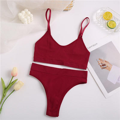 Női melltartó szett Bugyi Szexi Push Up Bralette Női Fitness Seamless Fehérnemű Sport Fehérnemű Melltartó szett Tank Crop Tops S-XL
