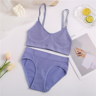 Női melltartó szett Bugyi Szexi Push Up Bralette Női Fitness Seamless Fehérnemű Sport Fehérnemű Melltartó szett Tank Crop Tops S-XL