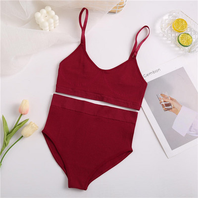 Női melltartó szett Bugyi Szexi Push Up Bralette Női Fitness Seamless Fehérnemű Sport Fehérnemű Melltartó szett Tank Crop Tops S-XL