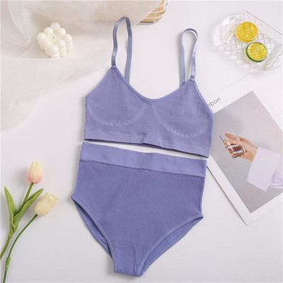 Női melltartó szett Bugyi Szexi Push Up Bralette Női Fitness Seamless Fehérnemű Sport Fehérnemű Melltartó szett Tank Crop Tops S-XL