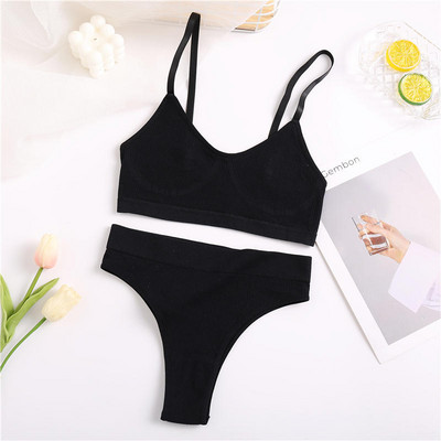 Női melltartó szett Bugyi Szexi Push Up Bralette Női Fitness Seamless Fehérnemű Sport Fehérnemű Melltartó szett Tank Crop Tops S-XL
