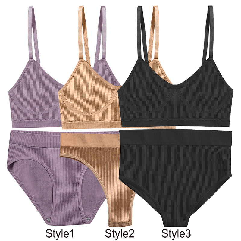 Női melltartó szett Bugyi Szexi Push Up Bralette Női Fitness Seamless Fehérnemű Sport Fehérnemű Melltartó szett Tank Crop Tops S-XL