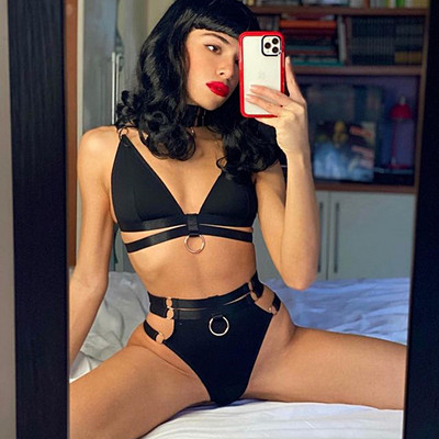 Suures suuruses erootiline pesu Sexy Breves Sexy Breves Sensuaalsed aluspesu Push Up rinnahoidja koos luudega Pitsiga läbipaistev õmblusteta intiimne S-3XL