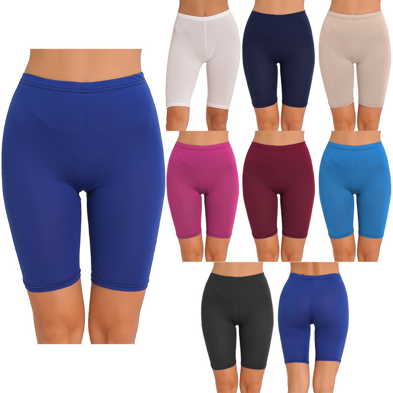 Pantaloni scurti elastici pentru femei Leggings scurti ocazional Pantaloni scurti de fitness strâmți, cu croiala subțire, pantaloni scurți elastici, solidi de vară, haine pentru acasă