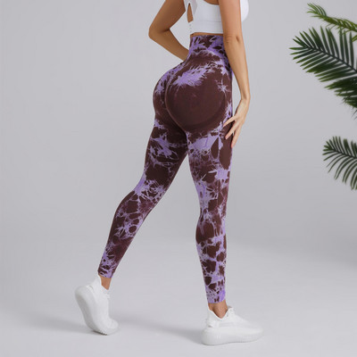 Pantaloni de yoga din piersici fără cusături, pentru femei, dublă culoare, cravată, cravată, cu talie înaltă, jambiere sport, colanți de fitness pentru ridicarea șoldului, alergare