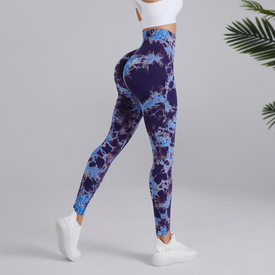 Pantaloni de yoga din piersici fără cusături, pentru femei, dublă culoare, cravată, cravată, cu talie înaltă, jambiere sport, colanți de fitness pentru ridicarea șoldului, alergare