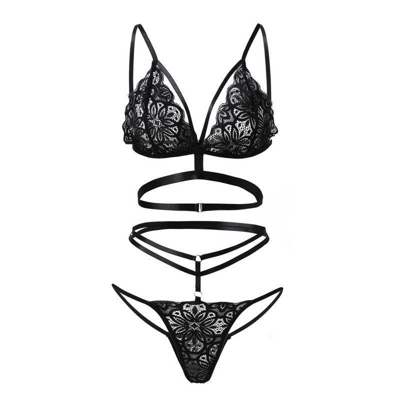 S-XL apakšveļas komplekts Mežģīņu dobi seksīga sieviešu apakšveļa Seksīgs krūšturis un biksīšu komplekts apakšveļas uzvalks Sensual Mujer liela izmēra pidžamu komplekti