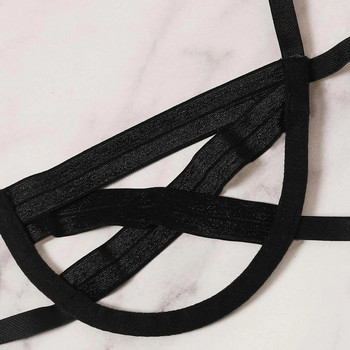 Σετ εσωρούχων Bondage Harness Γυναικεία Elastic Hollow Out Σετ σουτιέν Μαύρο στρινγκ με κλουβί, σέξι Intimates Εξωτικά εσώρουχα