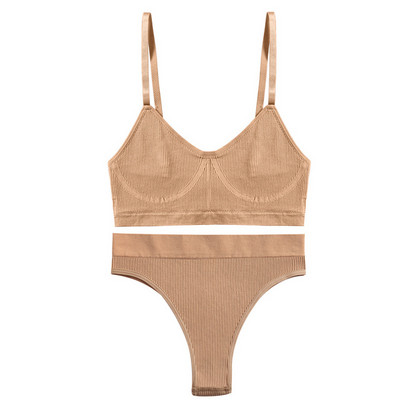 2tk/komplekt Õmblusteta rinnahoidjakomplekt Naiste seksikad juhtmevabad rinnahoidjatopsid kõrge vöökohaga naiste aluspükstega Mugav põhiline bralette pesu