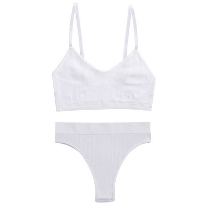 2tk/komplekt Õmblusteta rinnahoidjakomplekt Naiste seksikad juhtmevabad rinnahoidjatopsid kõrge vöökohaga naiste aluspükstega Mugav põhiline bralette pesu