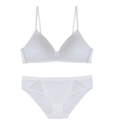 Bezšuvju mīksts kauss krūšturis meitenēm ar mežģīņu kausu, tievs, mazas krūtis, krūšturis un biksīšu komplekti bezvadu apakšveļa sieviešu apakšveļa SML